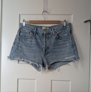 AGOLDE Parker Women's Distressed Denim Shorts - Light Blue